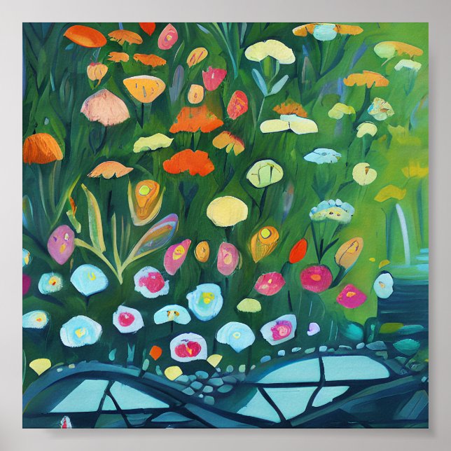Abstract garden painting  poster (Front)