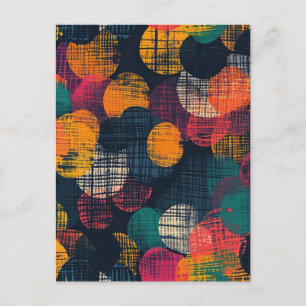 Abstract Gauze Fabric Circles Pattern Postcard