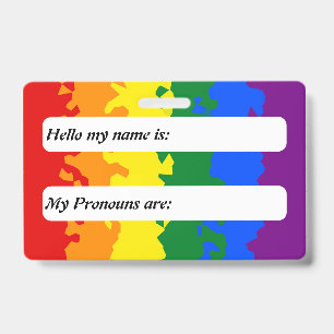 Abstract Gay Pride Flag ID Badge