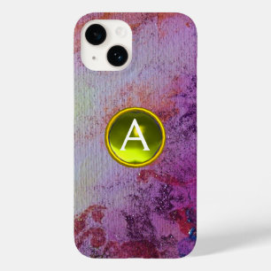 ABSTRACT GEM MONOGRAM purple yellow Case-Mate iPhone 14 Case