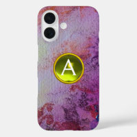 ABSTRACT GEM MONOGRAM purple yellow