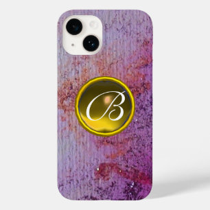 ABSTRACT GEM MONOGRAM purple yellow Case-Mate iPhone 14 Case