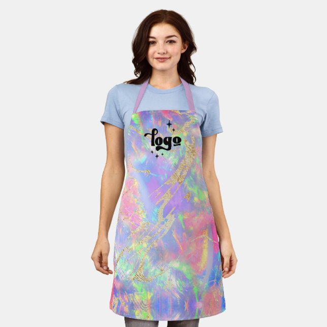 abstract gemstone inspired background apron (Worn)