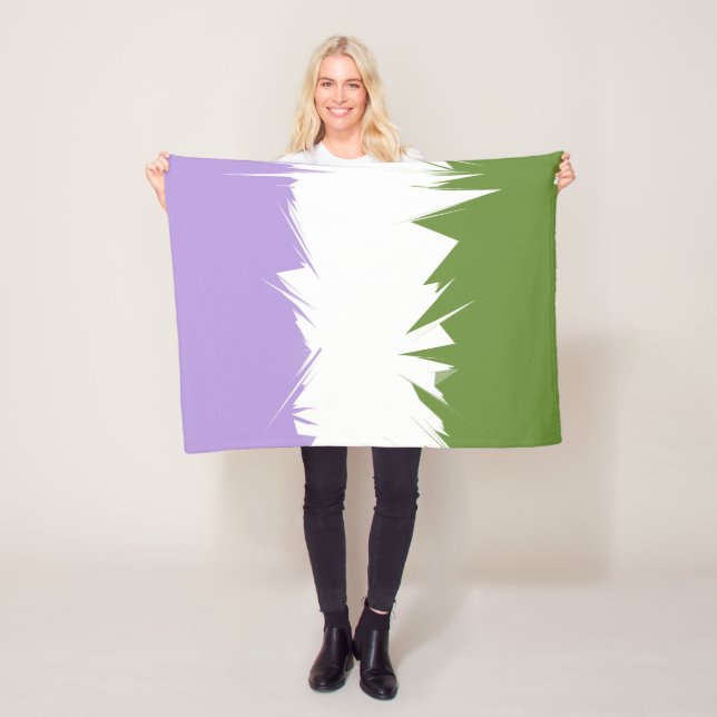 Abstract  Genderqueer Pride Flag      Fleece Blanket (In Situ)
