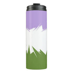Abstract Genderqueer Pride Flag Thermal Tumbler