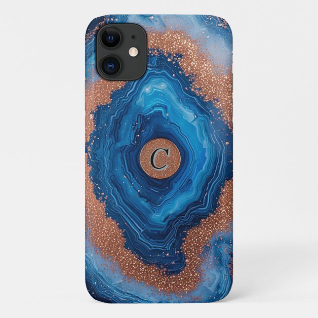 Abstract Geode Design With Rose Gold Accents Case-Mate iPhone Case (Back)