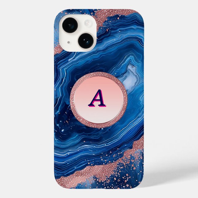 Abstract Geode Design With Rose Gold Accents Case-Mate iPhone Case (Back)