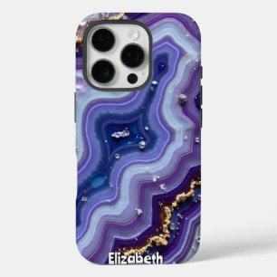 Abstract Geode Flow with Gold iPhone 16 Pro Case