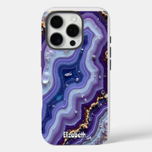Abstract Geode Flow with Gold iPhone 16 Pro Case