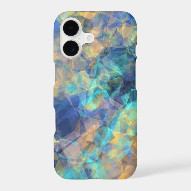 Abstract Geologic Crystal Pattern Blue Green Gold (Back)