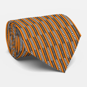 Abstract Geometric 030724 - B&W with Orange Tie