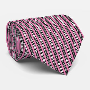 Abstract Geometric 030724 - B&W with Pink Tie