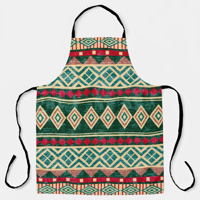 Abstract Geometric African Style Pattern Apron (Front)