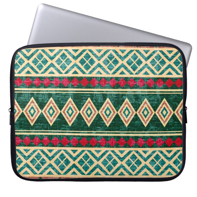 Abstract Geometric African Style Pattern Laptop Sleeve (Front)