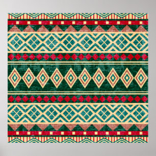 Abstract Geometric African Style Pattern Poster