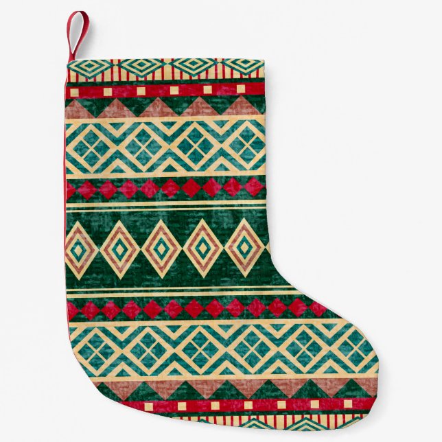 Abstract Geometric African Style Pattern Small Christmas Stocking (Front)