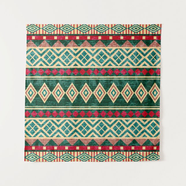 Abstract Geometric African Style Pattern Tapestry (Front)