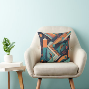 Abstract Geometric Art – Bold Vibrant Graphic Cushion