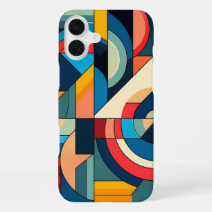 Abstract Geometric Art – Color Grid Composition iPhone 16 Plus Case
