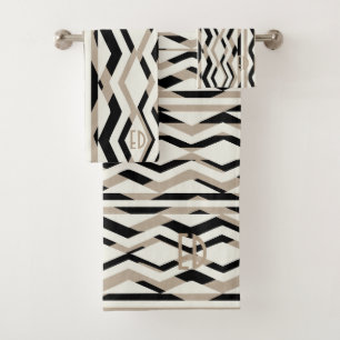 Abstract Geometric Art Deco Bath Towel Set