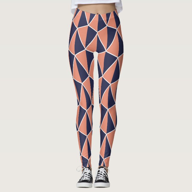Abstract Geometric: Art Deco Seamless Leggings (Front)