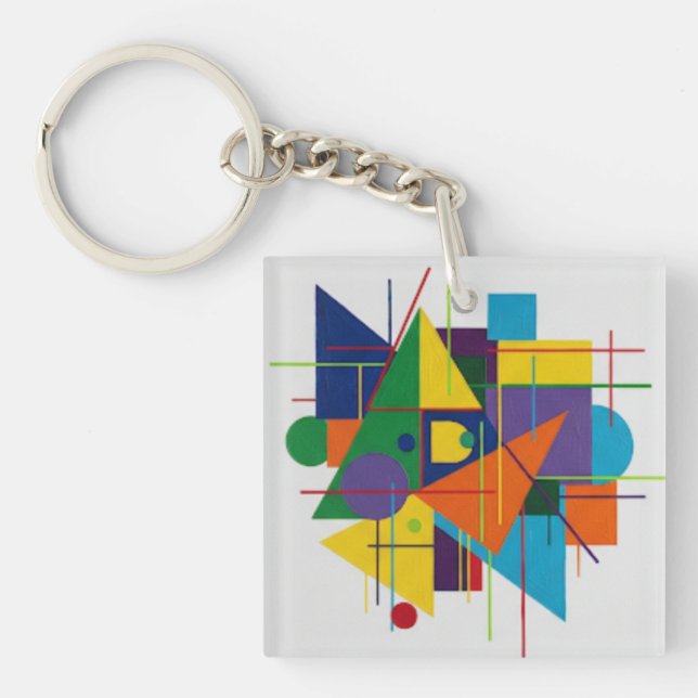 Abstract Geometric Art Key Ring (Front)