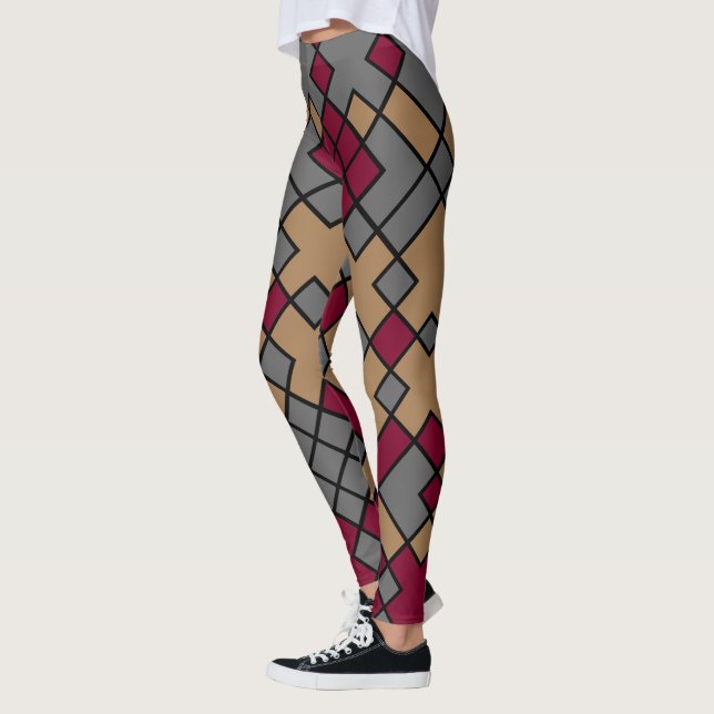 abstract geometric art leggings (Left)
