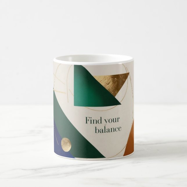 Abstract Geometric Art Modern coffee cup mug (Center)