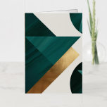 Abstract Geometric Art Modern poster minimalist  Foil Greeting Card<br><div class="desc">Abstract Geometric Art Modern poster minimalist with overlapping triangles and circles in jewel tones (emerald, sapphire, amber). Metallic gold accents and ‘Find Your Balance’ in tiny font. At MotherEagle Inspires, we blend the soul-stirring power of poetry with beautifully crafted everyday items to create gifts that inspire, comfort, and elevate your space. Each product—from...</div>