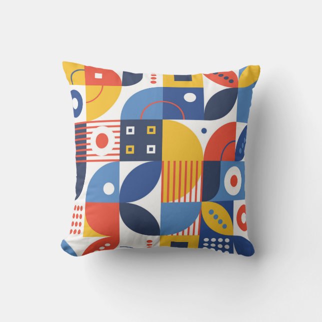 Abstract geometric art pattern Colourful Cushion (Front)
