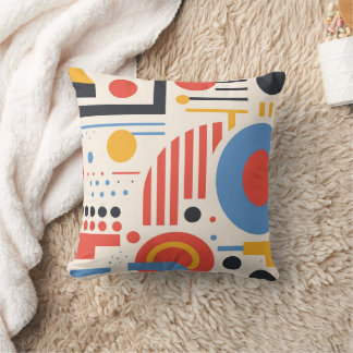 Abstract geometric art pattern memphis style cushion