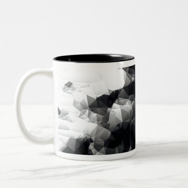 Abstract Geometric Art Two-Tone Coffee Mug (Left)