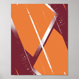 Abstract Geometric Art with Burgundy Background Poster