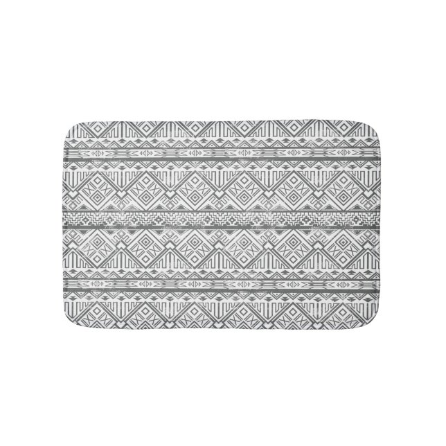 Abstract Geometric Aztec Pattern 2 Bath Mat (Front)