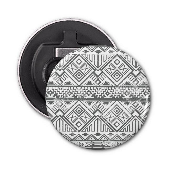 Abstract Geometric Aztec Pattern 2 Bottle Opener (Front)