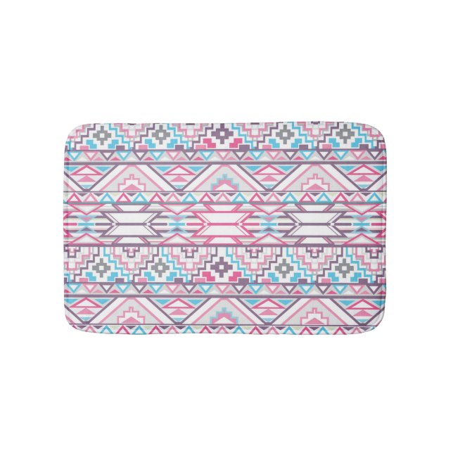 Abstract Geometric Aztec Pattern 3 Bath Mat (Front)