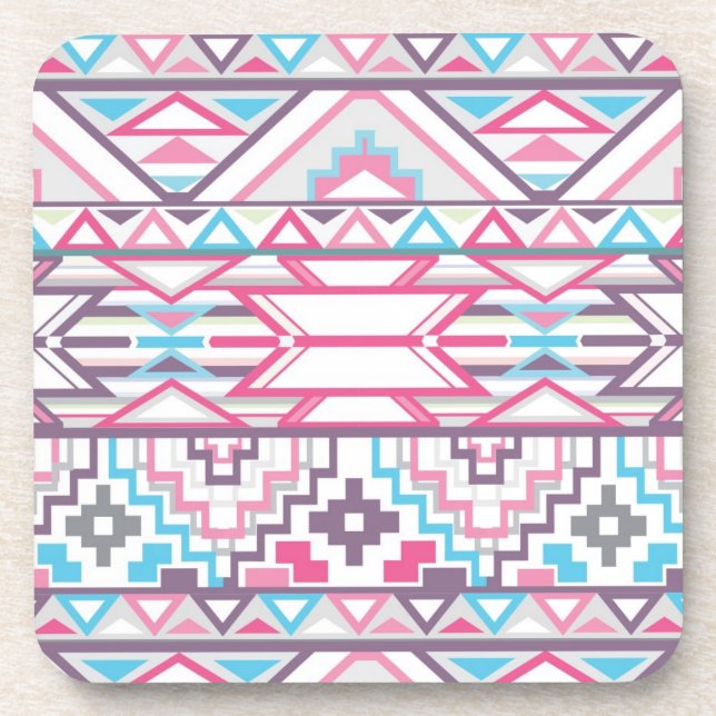 Abstract Geometric Aztec Pattern 3 Coaster (Front)