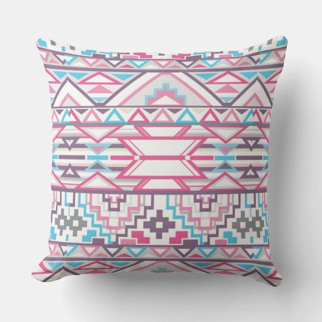 Abstract Geometric Aztec Pattern 3 Cushion (Front)