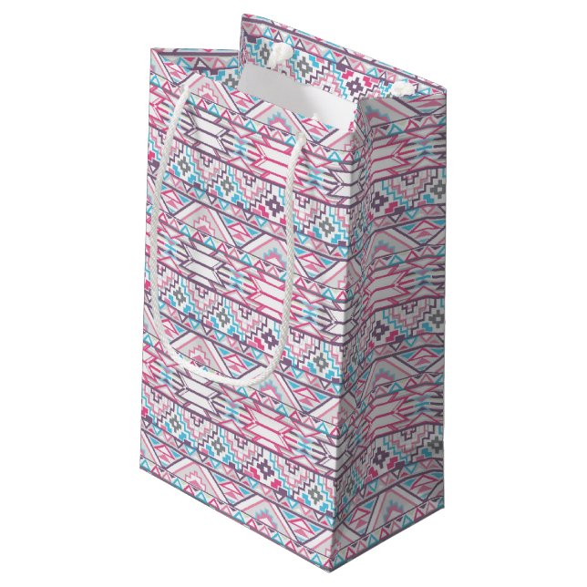 Abstract Geometric Aztec Pattern 3 Small Gift Bag (Back Angled)
