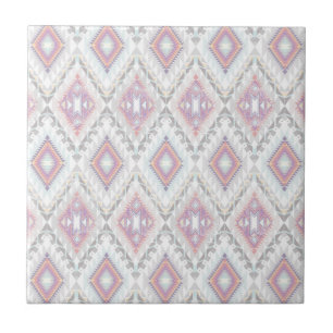Abstract Geometric Aztec Pattern Ceramic Tile