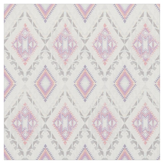 Abstract Geometric Aztec Pattern Fabric (Close Up)