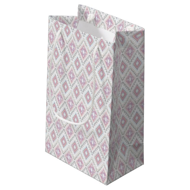 Abstract Geometric Aztec Pattern Small Gift Bag (Back Angled)