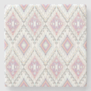 Abstract Geometric Aztec Pattern Stone Coaster