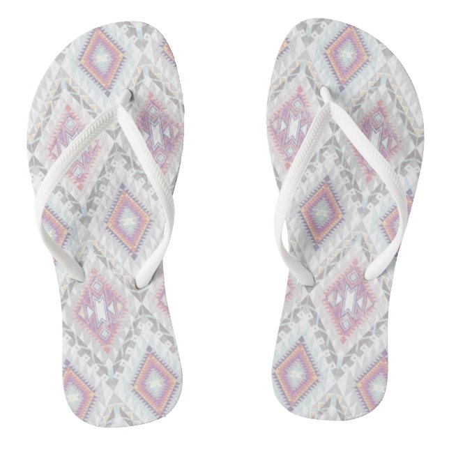 Abstract Geometric Aztec Pattern Thongs (Footbed)