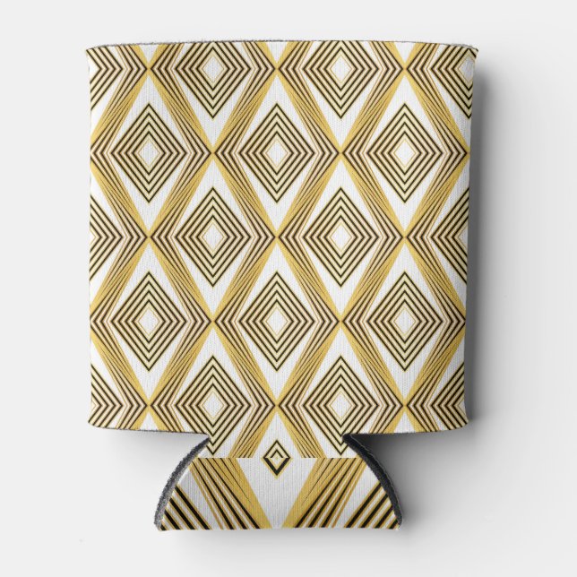 Abstract Geometric Background Art Deco Can Cooler (Front)