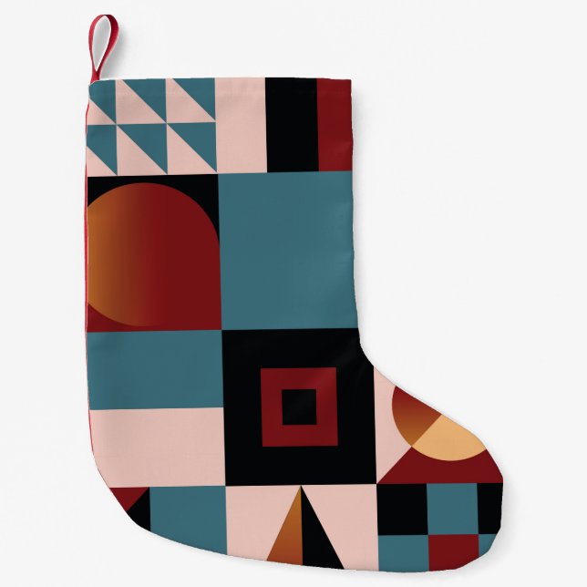 Abstract,  geometric background,  colourful,  spec small christmas stocking (Front)