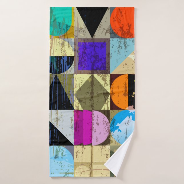 abstract geometric background composition, with st bath towel (Bath Towel)
