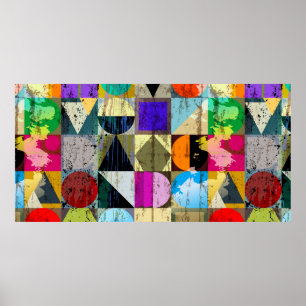 abstract geometric background composition, with st poster