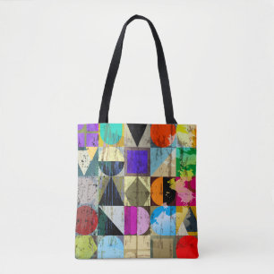 abstract geometric background composition, with st tote bag
