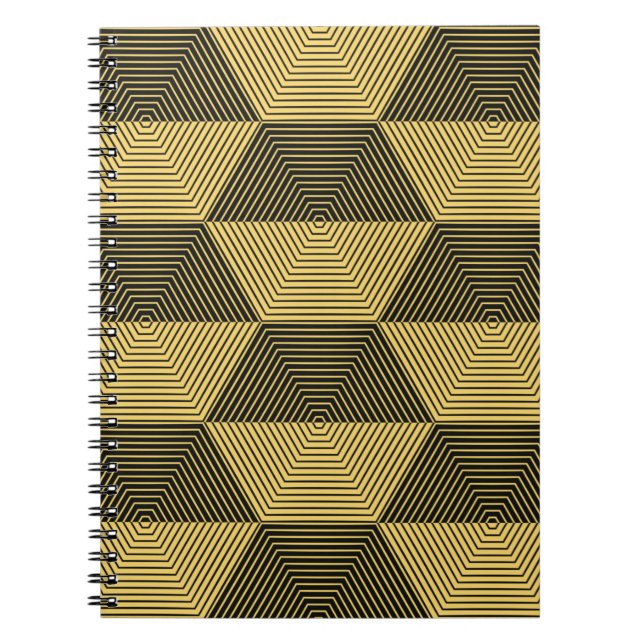 Abstract geometric background. Hexagonal mesh with Notebook (Front)
